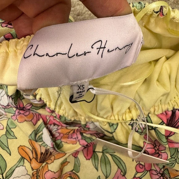 Charles Henry Floral Halter Linen Blend Midi Dress Size XS. A21 - Picture 15 of 16